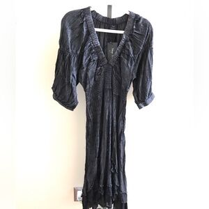 YOUNG THREADS NWT Dress Black Wash Maxi Vneck Size Medium